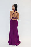 Vestido Longo Decote Fenda Detalhe Bordado Marsala por Jovani - Ana Vargas